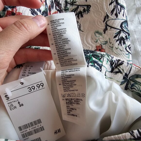 H&M Jacquard Pencil Mini Skirt - Sz US6 - NWT - Picture 9 of 13